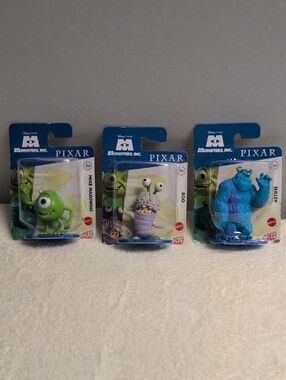Disney Pixar Monsters, Inc Micro Collection Figurine Mike Wazowski, Boo,Sulley